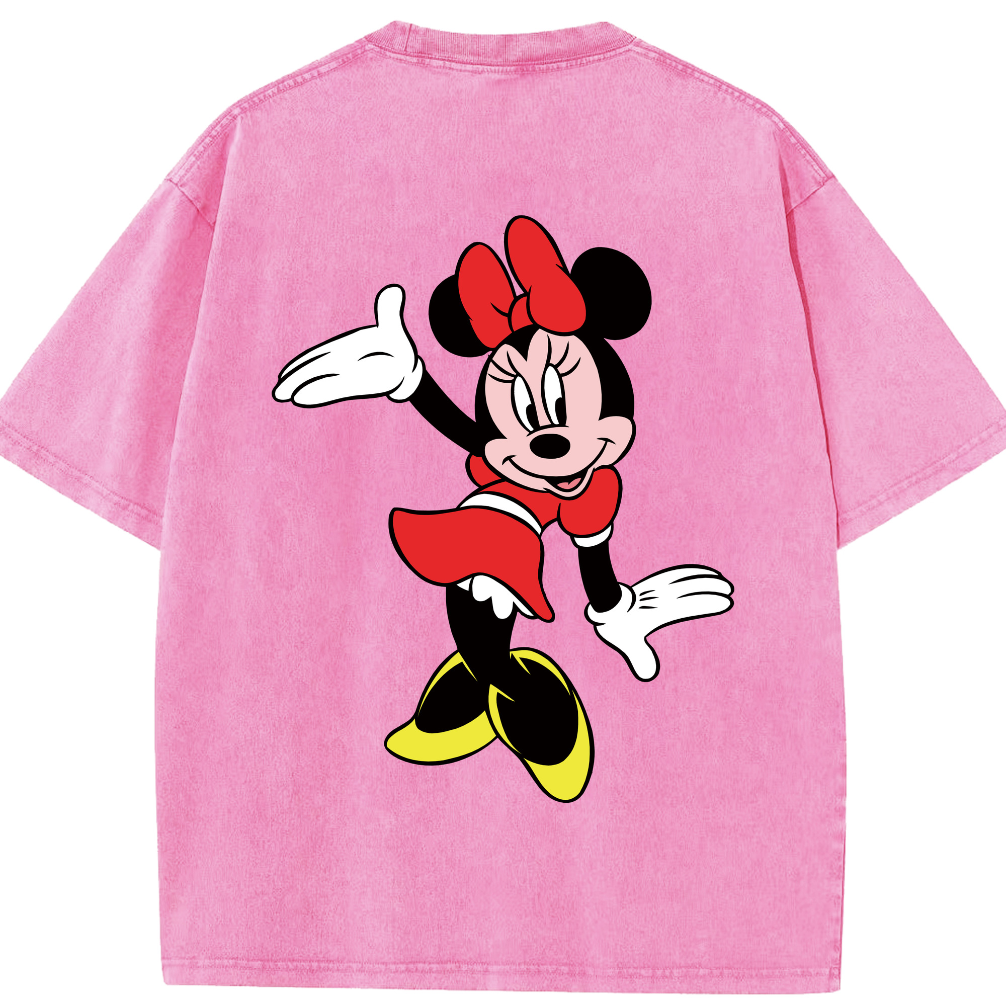 （画像用） ミッキーマウス Mickey Mouse 綿100% ヴィンテージ風 半袖Tシャツ（背面プリント）